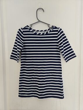 3T Girl Classic Navy and White Striped Kids Dress